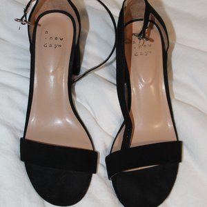 Black Heeled Open Toe Heels